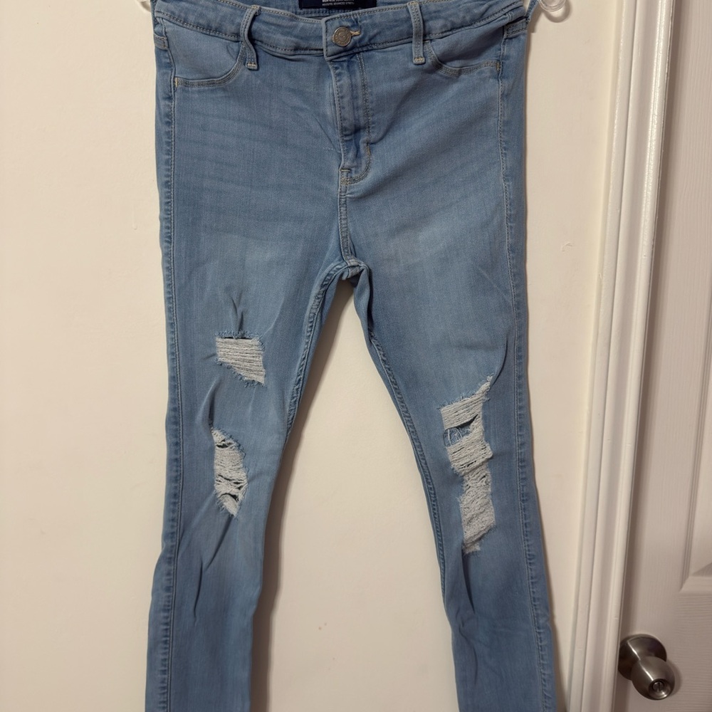 Hollister Light Blue Ripped Jeans